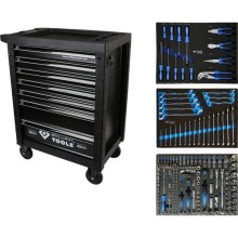 Tool trolley with 7 drawers and 207 tools black, Brilliant Tools