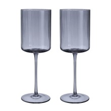 Wine goblet DOLCE 2pcs H23,3cm, grey