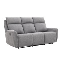 Recliner sofa MAREN 3-seater with manual mechanism, grey