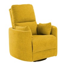 Кресло-реклайнер STINA с ручным механизмом качания и вращения, желтое