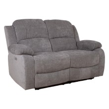 Recliner sofa FELICIA 2-seater with electric mechanism, grey