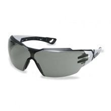 Safety glasses Uvex Pheos CX2 with gray panoramic lens.
