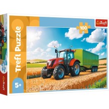 TREFL Puzzle Agricultural machinery - Tractor with trailer, 100 pcs