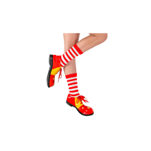 Striped socks white/red