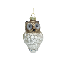 Christmas ornament JOY OWL 11cm, glass