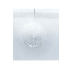 Christmas ornament JOY FLUFY D8cm, glass