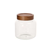 Glass jar RIVA D13xH14cm 1300ml acacia wood with lid