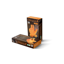 Disposable nitrile gloves Grippaz 246OR, 50pcs box, 0,15mm thick, orange, size 11/ XXL