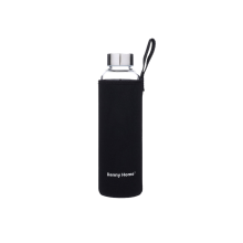 Drinking bottle GLASS H22,5cm 550ml glass, black case