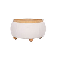 Ottoman/ table HIRO D67xH38cm, white, with storage