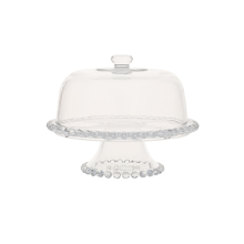 Glass platter 3in1 CAKE PLATE D31xH23cm