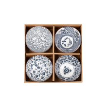 Set SOMETSUKE 4-bowls, blue mix