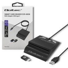 Qoltec smart card reader + USB-C adapter SCR-0636