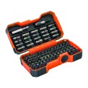 BAHCO Bit set 1/4"x25mm 100 pcs colour coded with 2 adaptors PH,PH2G,PZ,SL,Hex,TORX,TORX TR,R