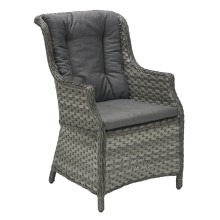 Кресло GENEVA с подушкой, 76x61xH98см, рама: алюминий с плетением из пластика, цвет: cерый