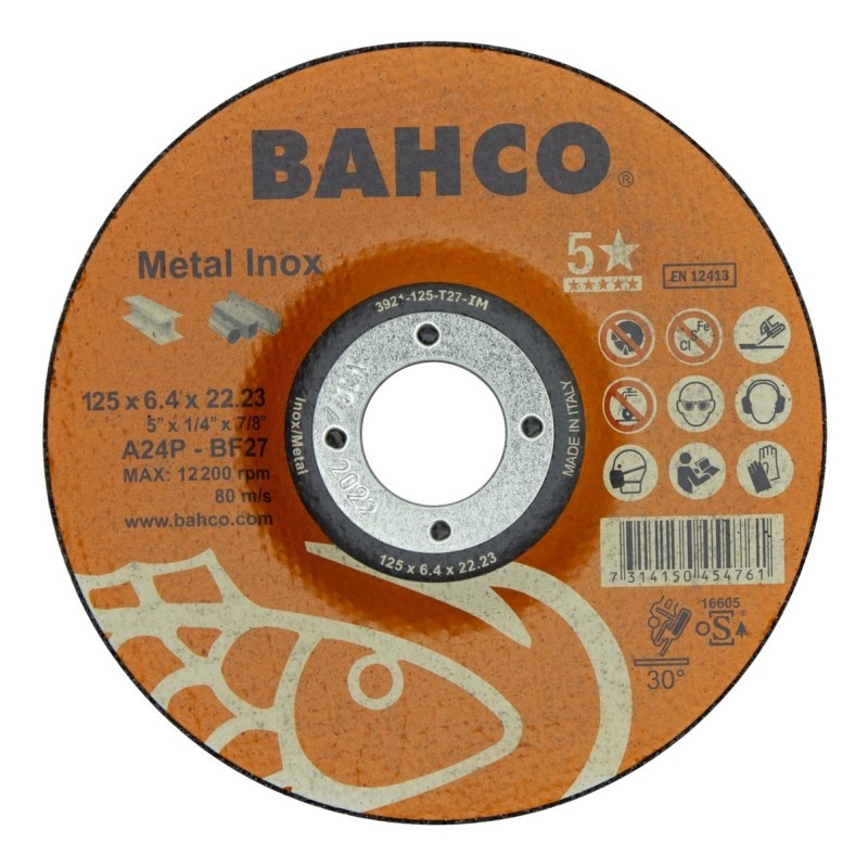 Grinding disc A30S INOX+Fe T42 125x6,4x22.23mm Grinding disc A30S INOX+Fe T42 125x6,4x22.23mm