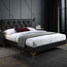 Bed POEM 160x200cm, with mattress HARMONY TOP, dark grey