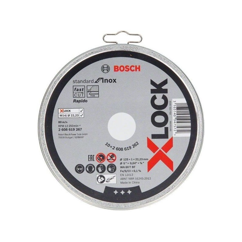 Cutting disc 125x1x22,23mm, Standard INOX, X-LOCK - 10pcs Cutting disc 125x1x22,23mm, Standard INOX, X-LOCK - 10pcs