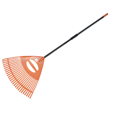 26-tine leaf rake, metal handle