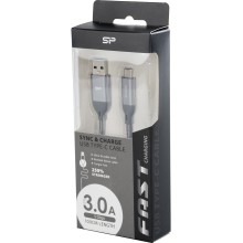 Silicon Power кабель USB-C - USB 1 м вязаный , серый (LK30AC)