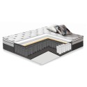 Bed POEM 160x200cm, with mattress HARMONY TOP, dark grey