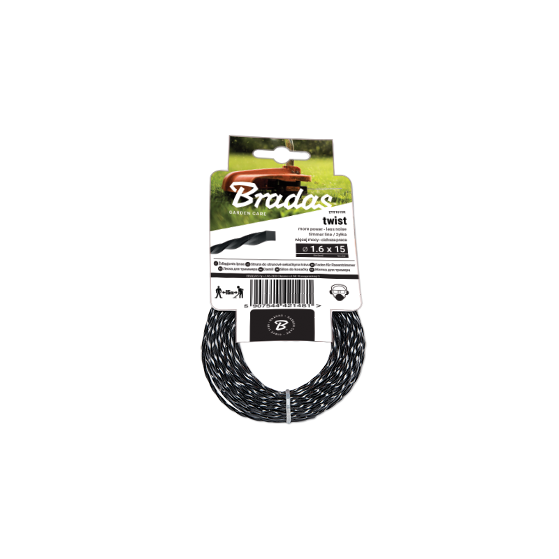 Trimmer line TWIST 2,0mm x 15m - card Trimmer line TWIST 2,0mm x 15m - card