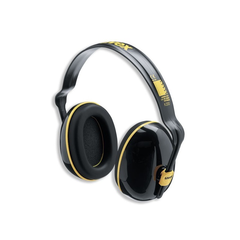 Earmuffs UVEX K-Series K200, black/yellow, dielectric