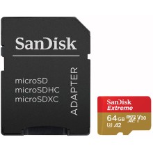 Sandisk memory card microSDXC 64GB Extreme Action + adapter