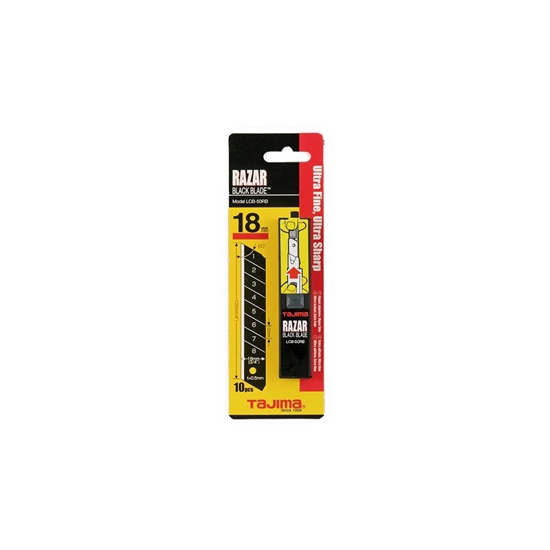 RAZAR BLACK 18mm blades, dispenser with card RAZAR BLACK 18mm blades, dispenser with card