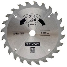 Saeketas Tivoly 190x30x2.8/1.7mm, z24, 15°, (20mm adapter), puidule