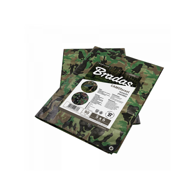 Tarpaulin CAMOforest 5 x 6m 90g/m² Tarpaulin CAMOforest 5 x 6m 90g/m²