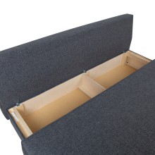 Sofa bed VELLA with storage box, dark grey