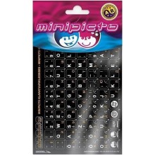 Minipicto наклейки на клавиатуру EST/RUS KB-UNI-EE02-BLK-ORAN, чёрный/белый/оранжевый