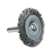 Wheel brush for drill, crimped steel wire 0,35mm, Ø75mm, shank 6mm