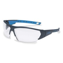 Safety glasses Uvex i-Works, transparent supravision excellence (AC/HF) coated lens, frame anthracite/blue