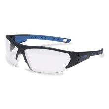 Safety glasses Uvex i-Works, transparent supravision excellence (AC/HF) coated lens, frame anthracite/blue