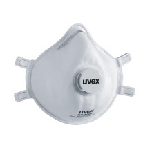 Näomask UVEX Silv-Air classic 2312 FFP3, eelvormitud ventiiliga mask, väiksem versioon, valge, 2tk jaemüügipakend