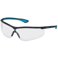 Safety glasses Uvex Uvex Sportstyle, clear lense, supravision extreme (anti scratch, anti fog) coating, black/blue.