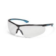 Safety glasses Uvex Sportstyle, clear lense, supravision extreme (anti scratch, anti fog) coating, black/blue.