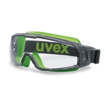 Safety goggles with perfect fit Uvex U-sonic, clear lens, supravision extreme (anfi scratch, anti fog) coating, grey/lime.