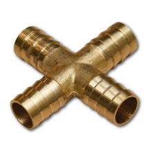 Four-way connector for 12,5mm hose BRASS