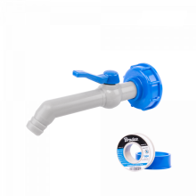 Set - PP 45 ° tap with IBCS60x6 adapter for 19mm hose with PTFE tape