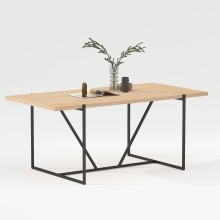 Dining table CINDY 160x90xH75cm, melamine oak