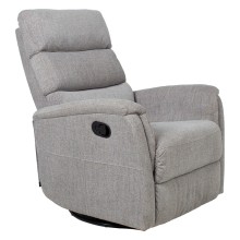 Recliner armchair BARCLAY rotating and swinging, light grey