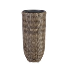 Plant holder WICKER D37xH77cm, plastic wicker, color: dark brown