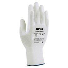 Safety gloves Uvex Unipur 6630, Nylon-PU-knitted, white, size 10