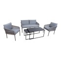 Garden furniture set LEVINE 2 tables, sofa and 2 chairs, grey