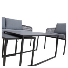 Garden furniture set LEVINE 2 tables, sofa and 2 chairs, grey