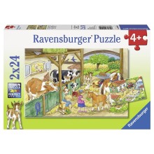Ravensburger puzzle 2x24 pcs A day on the farm