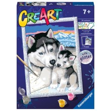 Ravensburger Paint by Number Cute Huskies